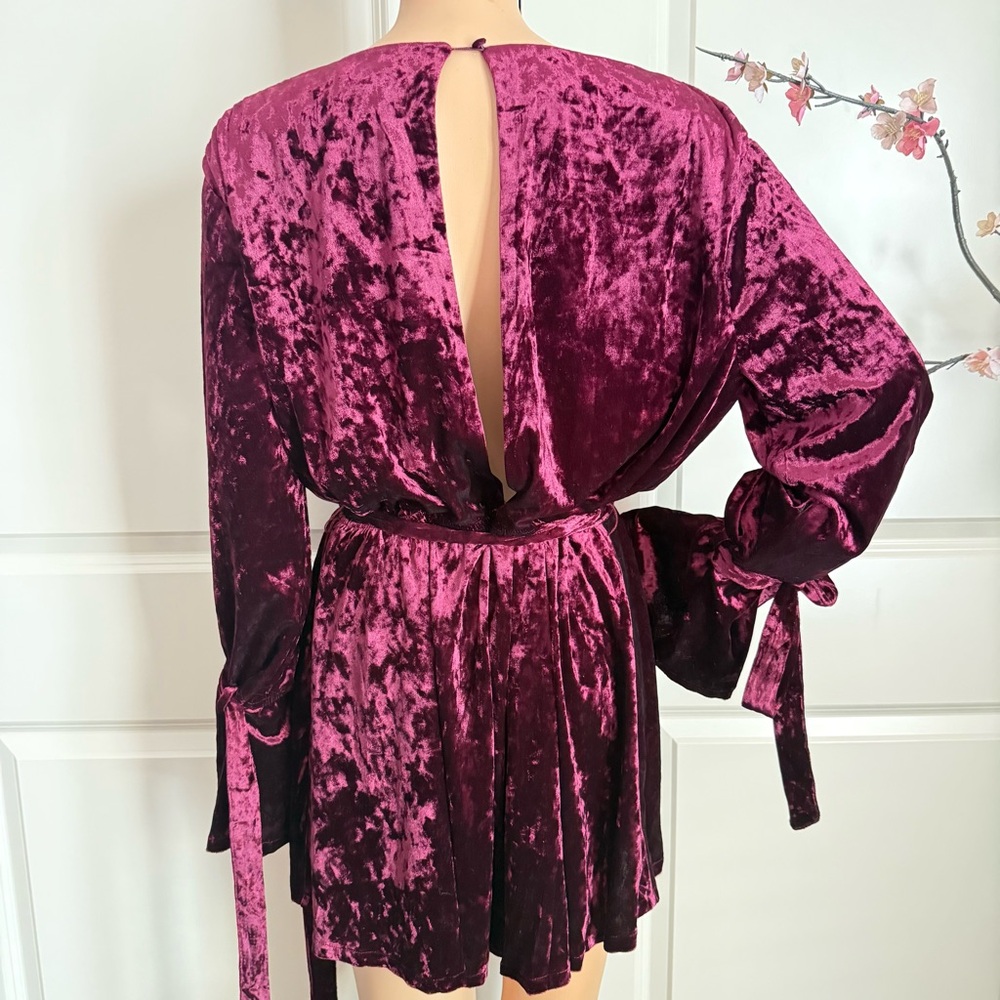 Hommage burgundy velvet romper - Picture 8 of 8